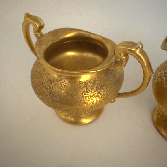 Vintage Stouffers Limoge Cream and Open Sugar Gold Plated *Repaired* - Picture 3 of 9